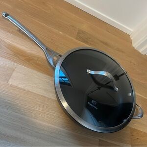 Calphalon Non-stick Black and Silver Sauté Skillet Pan with Glass Lid 13in